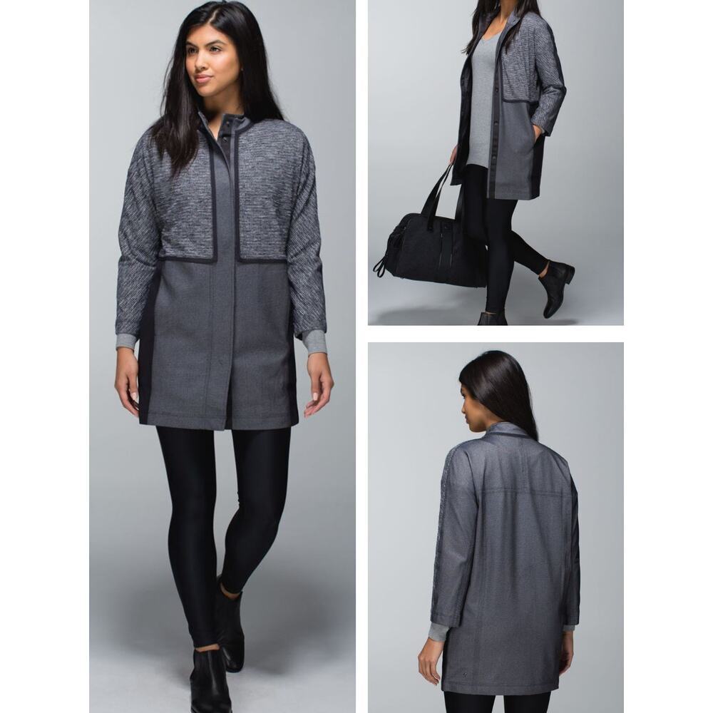 LULULEMON Cocoon Car Coat Size Small Black / Coco Pique Black